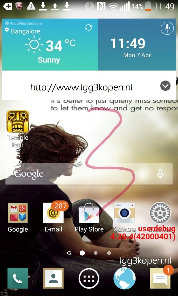 LG G3 KitKat Screenshot