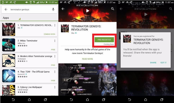 pre register apps on google play