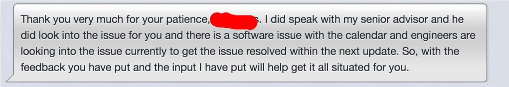 Apple response