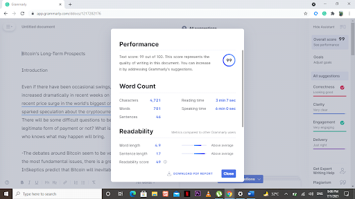 Grammarly Report: