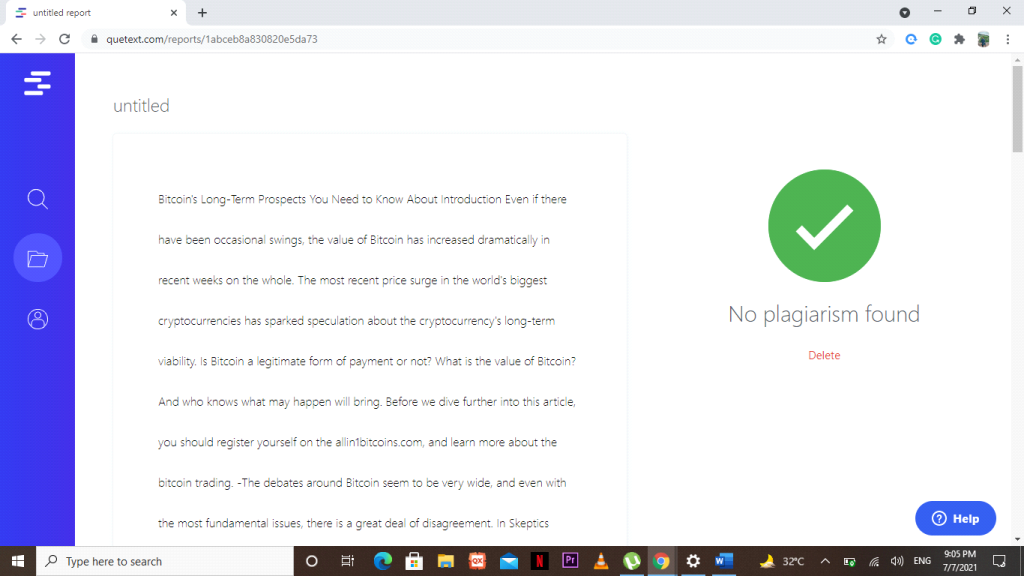Plagiarism Report: